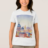 City skyline Tri-Blend Shirt (Voorkant)