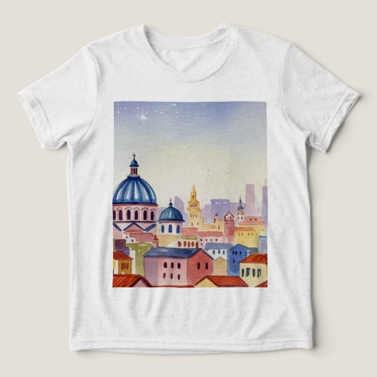 City skyline Tri-Blend Shirt (Design voorkant)
