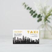 City Skyline Twilight Silhouette Taxi Service Visitekaartje (Staand voorkant)