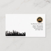 City Skyline Twilight Silhouette Taxi Service Visitekaartje (Achterkant)
