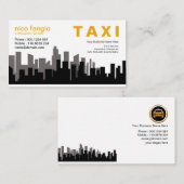 City Skyline Twilight Silhouette Taxi Service Visitekaartje (Voorkant / Achterkant)