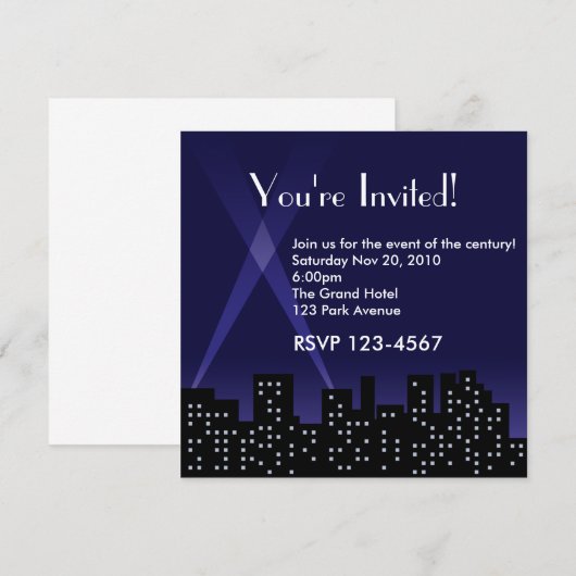 City Skyline Uitnodiging (Voorkant / Achterkant)