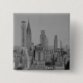 City skyline vierkante button 5,1 cm (Voorkant)
