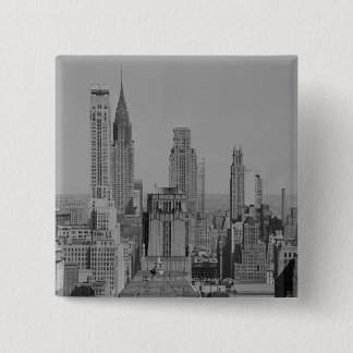 City skyline vierkante button 5,1 cm