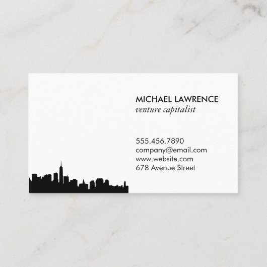 City Skyline Visitekaartje (Achterkant)