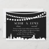 City Skyline Wedding Invitation Kaart (Voorkant)