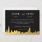 City Skyline Wedding Invitation Kaart (Voorkant)