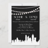 City Skyline Wedding Invitation Kaart (Voorkant)