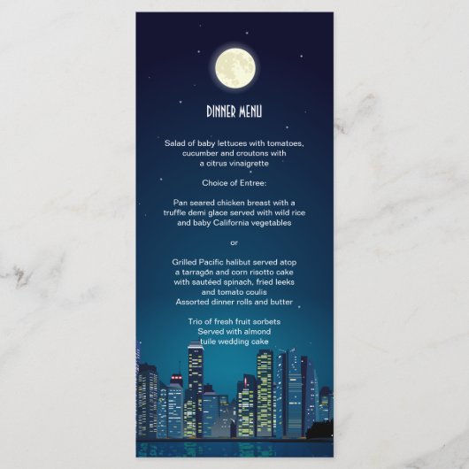 City Skyline Wedding Menu (Voorkant)