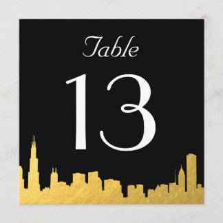 City Skyline Wedding Table Number Kaart