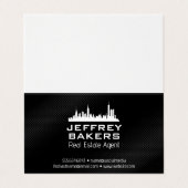 City Skyline | Zwarte textuur Visitekaartje (Buitenkant ongevouwen)