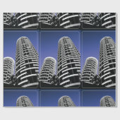 City Skyscraper Wrapping Paper Cadeaupapier (Vlak)