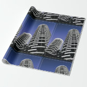 City Skyscraper Wrapping Paper Cadeaupapier (Uitgerold)