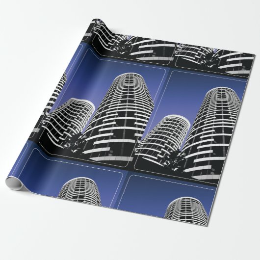 City Skyscraper Wrapping Paper Cadeaupapier (Uitgerold)