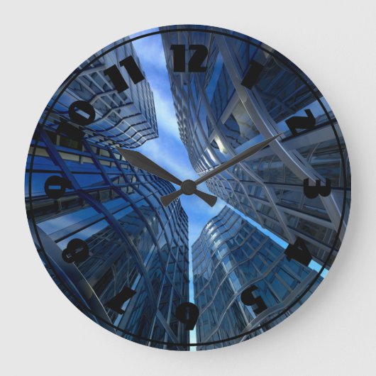 City Skyscrapers Clock Grote Klok (Voorkant)