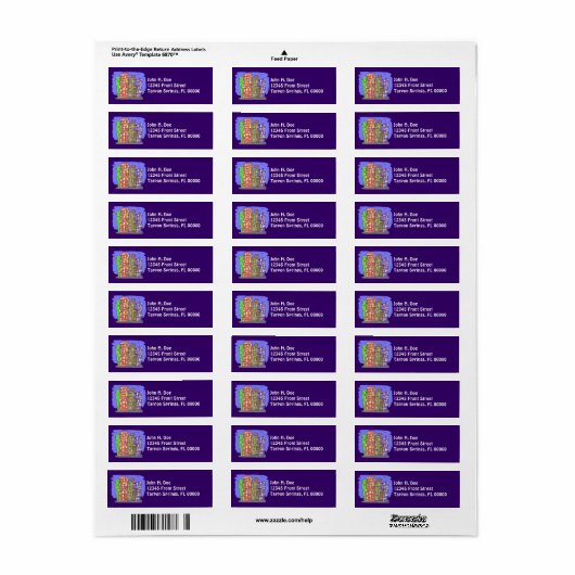 City Skyscrapers Plum Paars Return Label (Full Sheet)