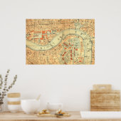 City Slickers -  Kaart Londense Theems Poster (Keuken)