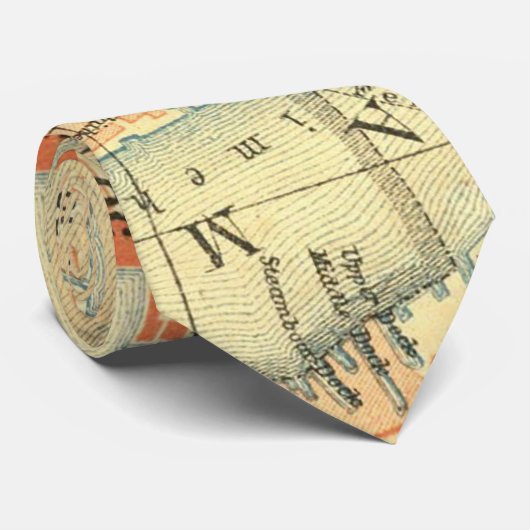 City Slickers -  Kaart Londense Theems Stropdas (Opgerold)