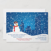 City Snowman Holiday Moving Announcement Feestdagenkaart (Voorkant)