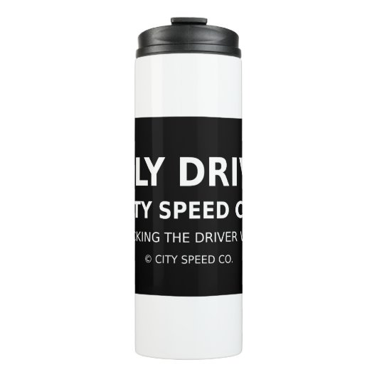 City Speed Co. – De chauffeur in je ontgrendeld Thermosbeker (Voorkant)
