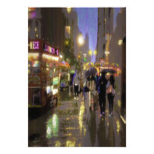 CITY STREET ART PRINT (hotdogstand)