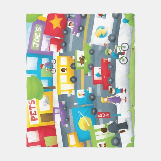 City Street Fleece Deken (Voorkant)