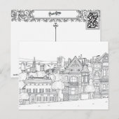 City Street kleurstof briefkaart cadeau (Voorkant / Achterkant)