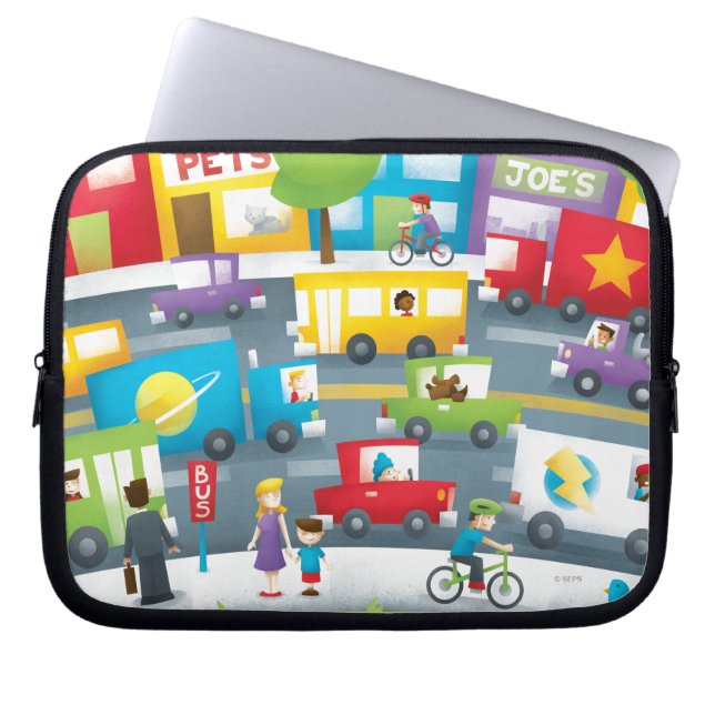 City Street Laptop Sleeve (Voorkant)