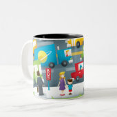 City Street Tweekleurige Koffiemok (Voorkant links)