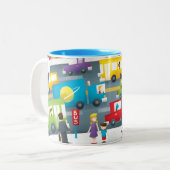 City Street Tweekleurige Koffiemok (Voorkant links)