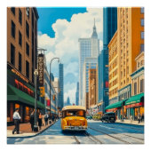 City Streets Magazine Illustratie Perfect Poster (Voorkant)