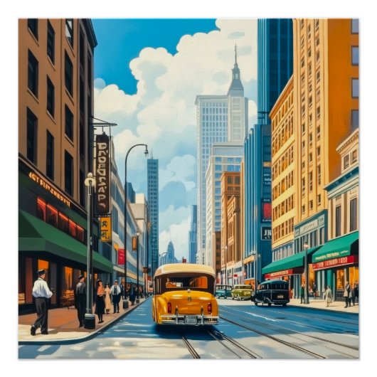 City Streets Magazine Illustratie Perfect Poster (Voorkant)