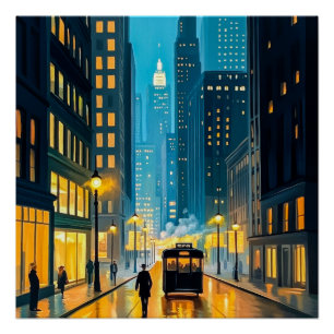 City Streets Magazine Illustratie Perfect Poster