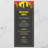 City Sunrise, Restaurant Slank Lijn Menu (Voorkant)