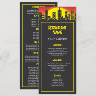 City Sunrise, Restaurant Slank Lijn Menu
