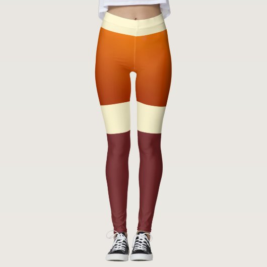 City Sunset Design Knie-Hoge Sokken Aardetinten Leggings (Voorkant)