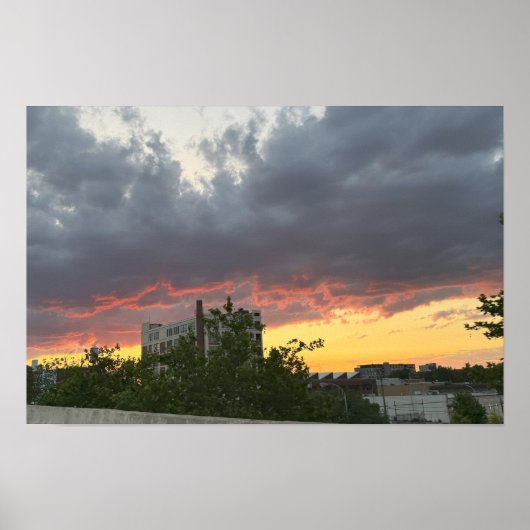 City Sunset met het Clouds Poster (Voorkant)