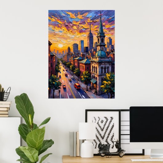 City Sunset Poster (Thuiskantoor)