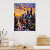 City Sunset Poster (Keuken)