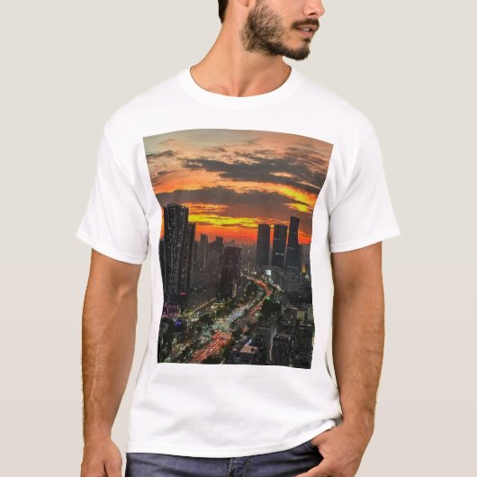 City Sunset Skyline T-shirt (Voorkant)