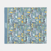 City Transportation Kinder Personalized Fleece Deken (Voorkant (Horizontaal))