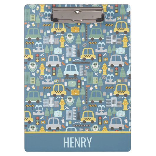 City Transportation Kinder Personalized Klembord (Voorkant)