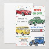 City Transportation Truck Birthday Party  Kaart (Voorkant / Achterkant)