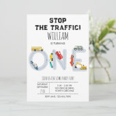 City Transportation Vehicles Truck First Birthday (Staand voorkant)