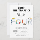 City Transportation Vehicles Truck Four Birthday (Voorkant)