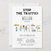 City Transportation Vehicles Truck Third Birthday (Voorkant)