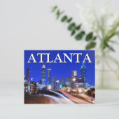 City Uitzicht bij nacht | Atlanta, Georgië Briefkaart (Staand voorkant)