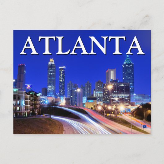 City Uitzicht bij nacht | Atlanta, Georgië Briefkaart (Voorkant)