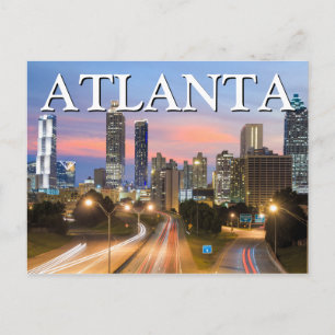 City Uitzicht bij nacht Atlanta, Georgië Briefkaart