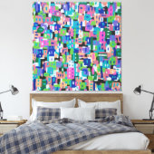 City Uitzicht bij nacht Canvas Afdruk (Insitu (Slaapkamer))